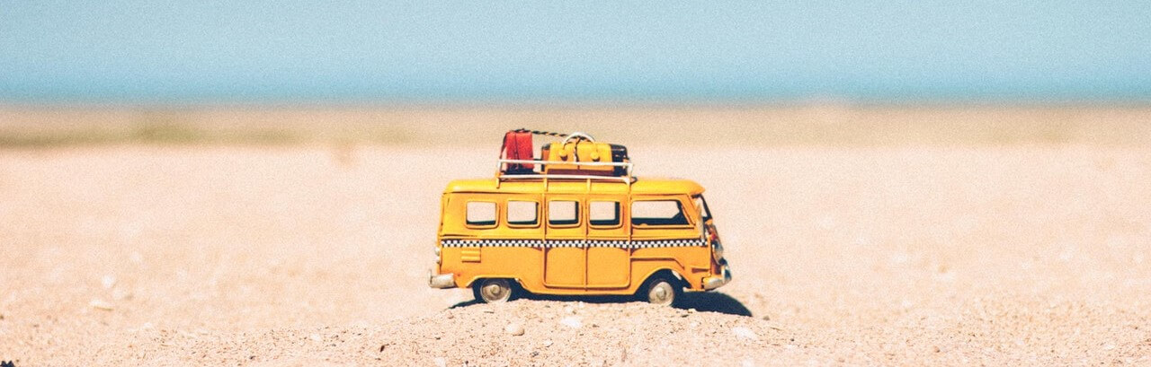 Campervan on sand